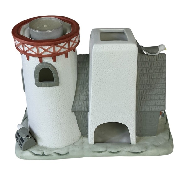 Lighthouse Vintage Stoney Harbor PartyLite Double Candle Holder Collectible Grey - Picture 2 of 16